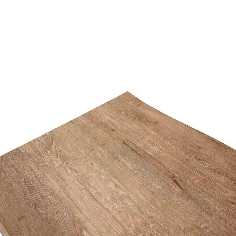 Table à manger moderne rectangulaire de 63 po. Plateau en bois avec bordure ondulée et pieds en métal pour la cuisine, la salle à manger et les espaces contemporains.