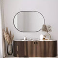 JONATHAN Y Milly Oval Metal Framed Wall Mirror