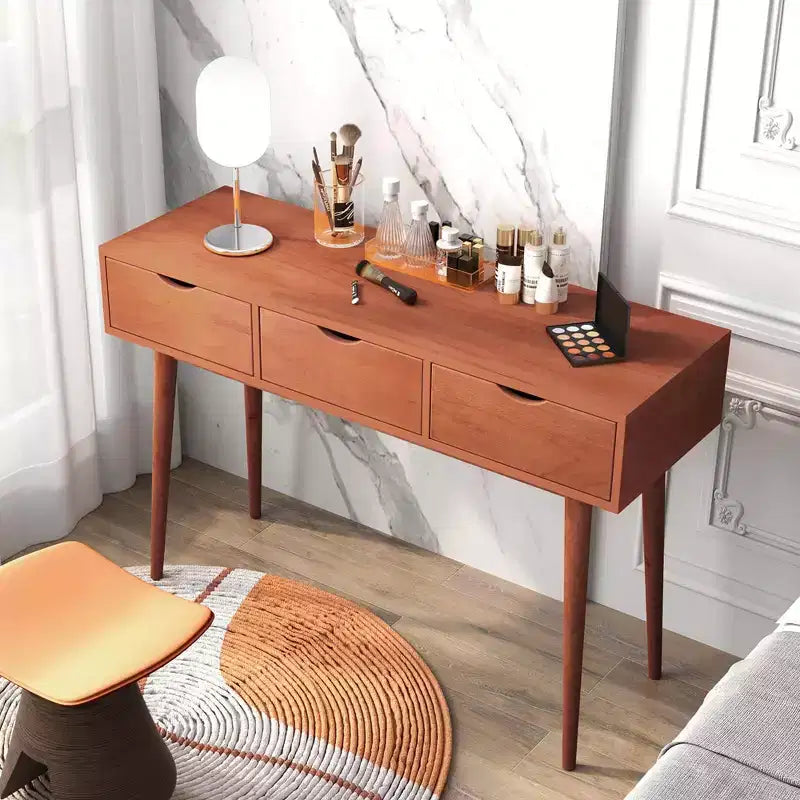 Bureau d'écriture 48" - Table de travail d'ordinateur de style Mid-Century avec 3 tiroirs