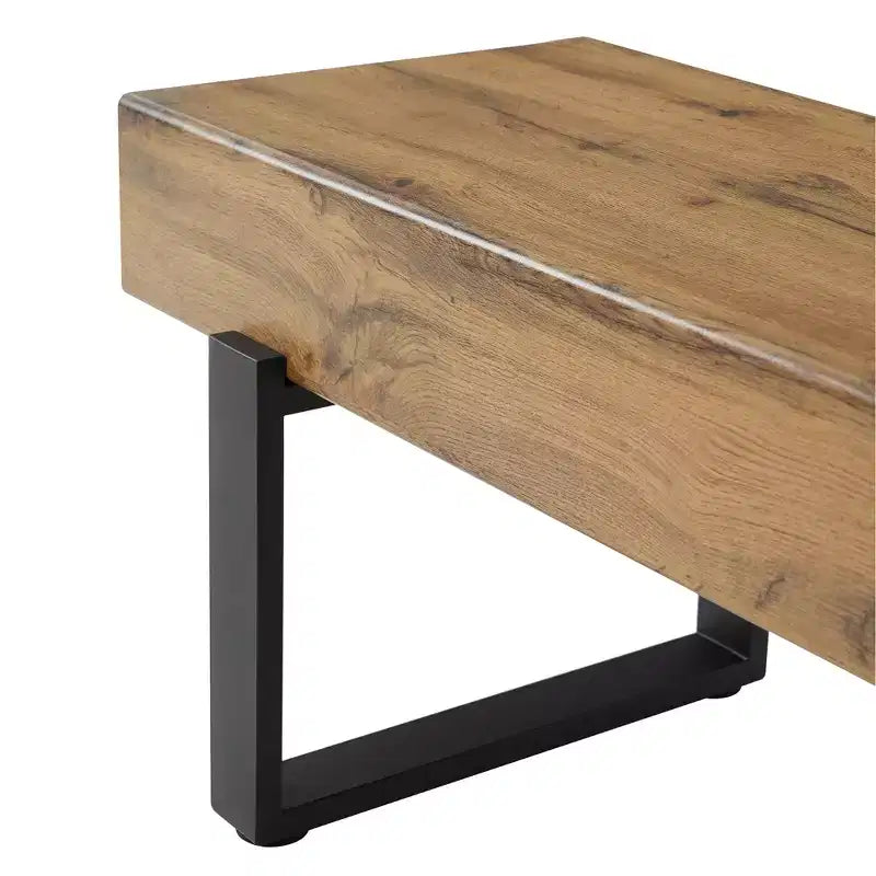Banc à chaussures 59W, banc de salle à manger, banc de lit, banc d'entrée, banc de table de cuisine, bois naturel lavé+noir