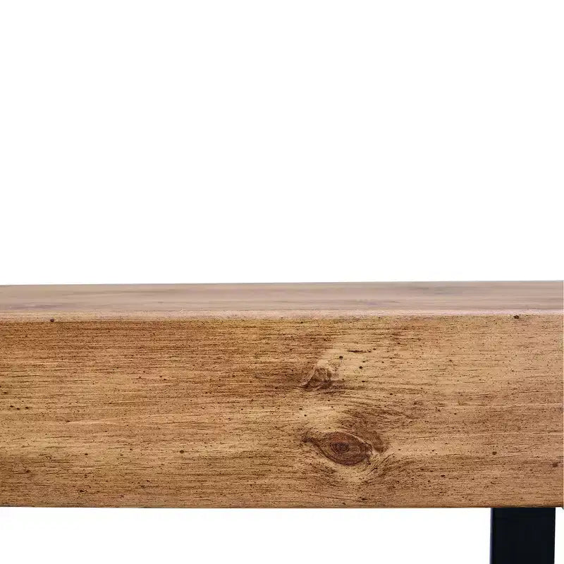 Banc à chaussures 59W, banc de salle à manger, banc de lit, banc d'entrée, banc de table de cuisine, bois naturel lavé+noir