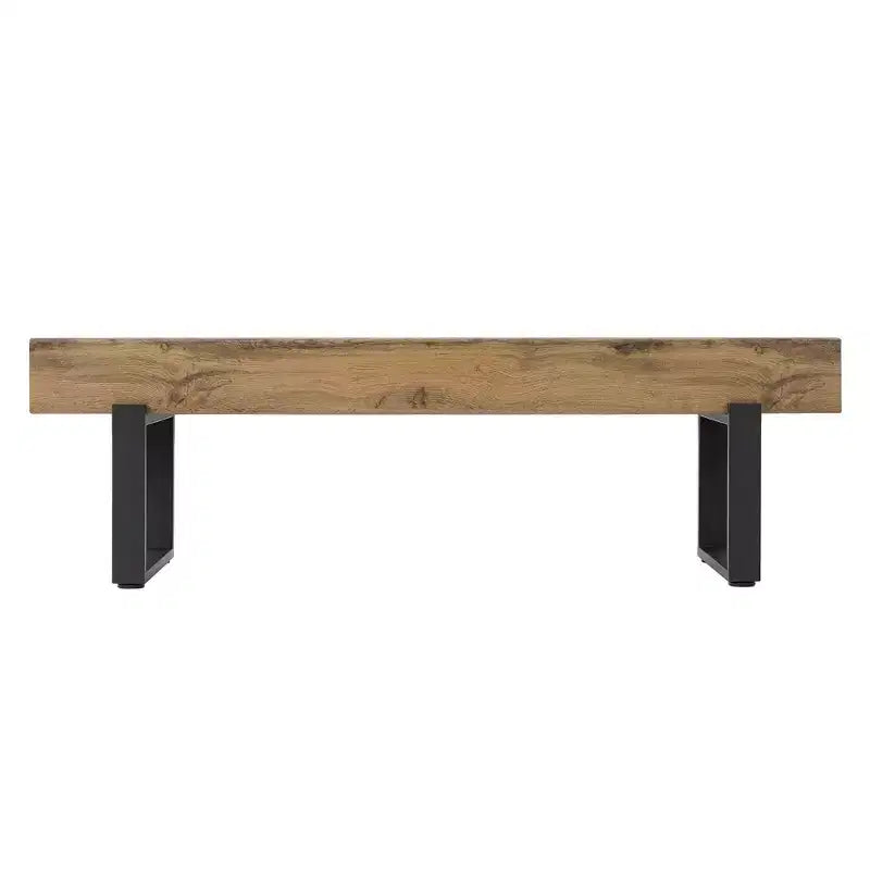 Banc à chaussures 59W, banc de salle à manger, banc de lit, banc d'entrée, banc de table de cuisine, bois naturel lavé+noir