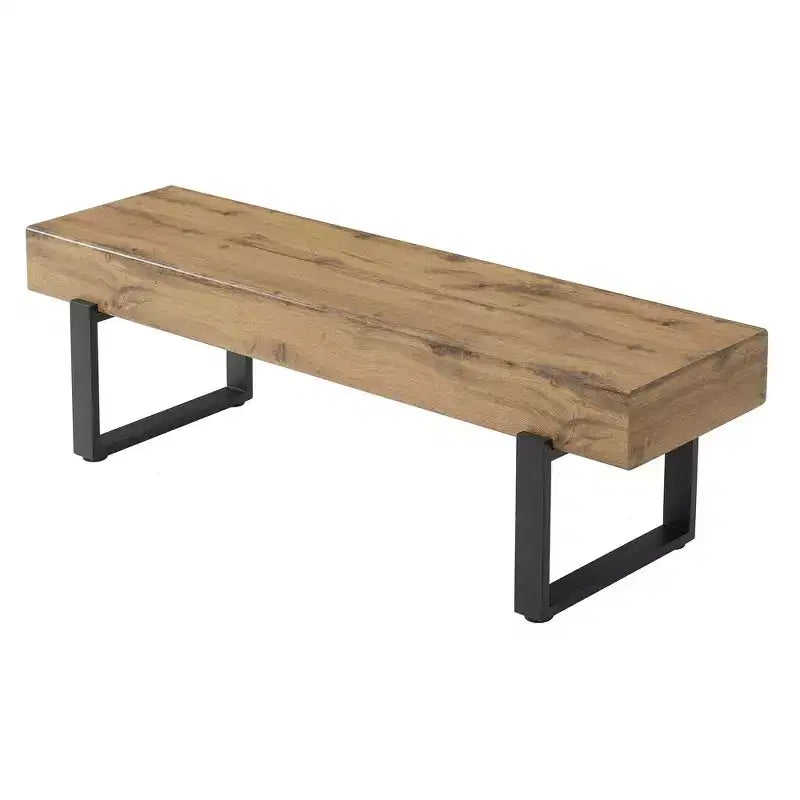 Banc à chaussures 59W, banc de salle à manger, banc de lit, banc d'entrée, banc de table de cuisine, bois naturel lavé+noir