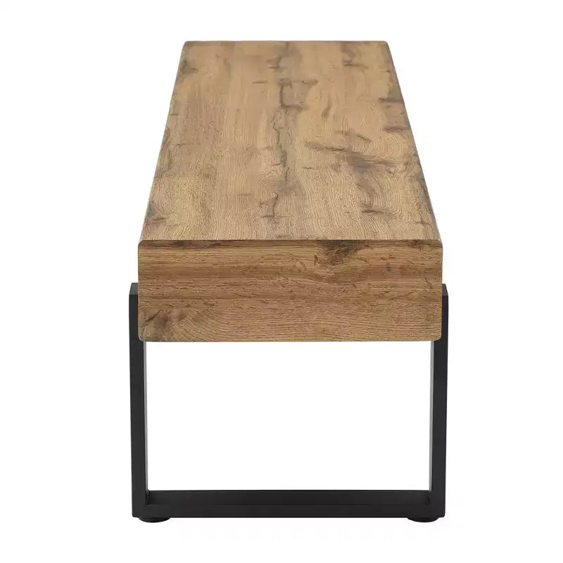 Banc à chaussures 59W, banc de salle à manger, banc de lit, banc d'entrée, banc de table de cuisine, bois naturel lavé+noir