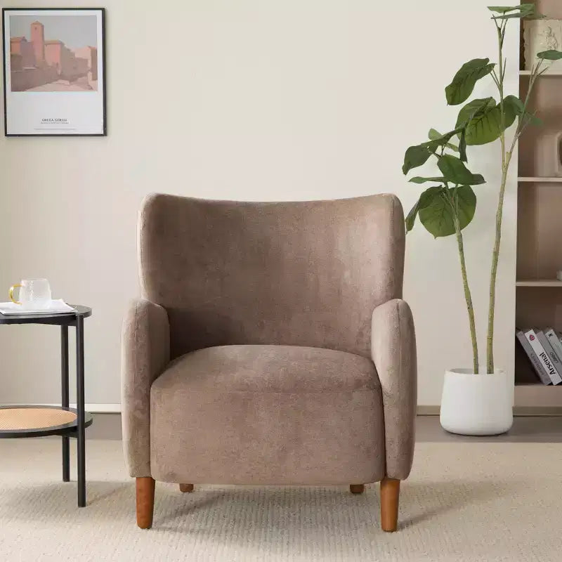 Fauteuils d'appoint d'intérieur à dossier haut et revêtement en velours