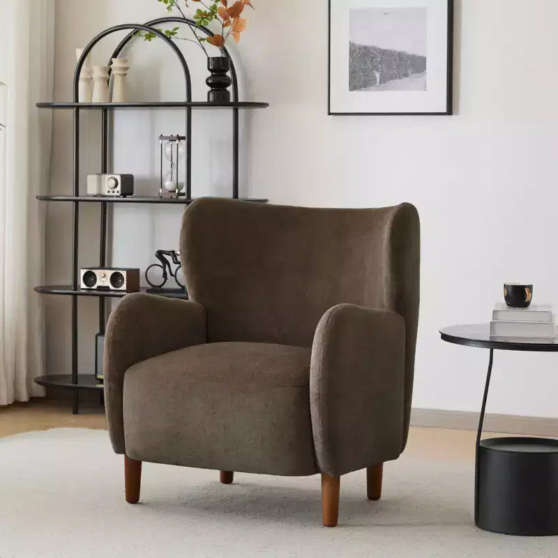 Fauteuils d'appoint d'intérieur à dossier haut et revêtement en velours