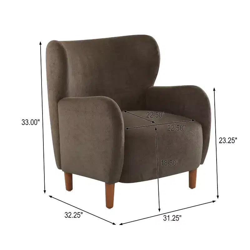Fauteuils d'appoint d'intérieur à dossier haut et revêtement en velours