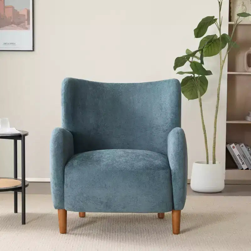 Fauteuils d'appoint d'intérieur à dossier haut et revêtement en velours