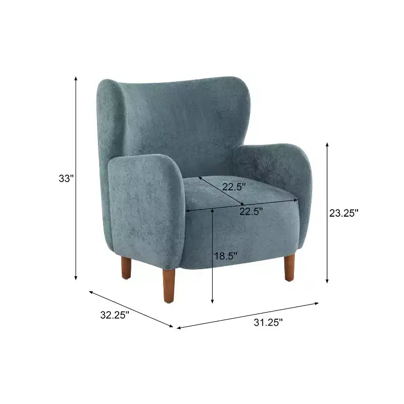 Fauteuils d'appoint d'intérieur à dossier haut et revêtement en velours