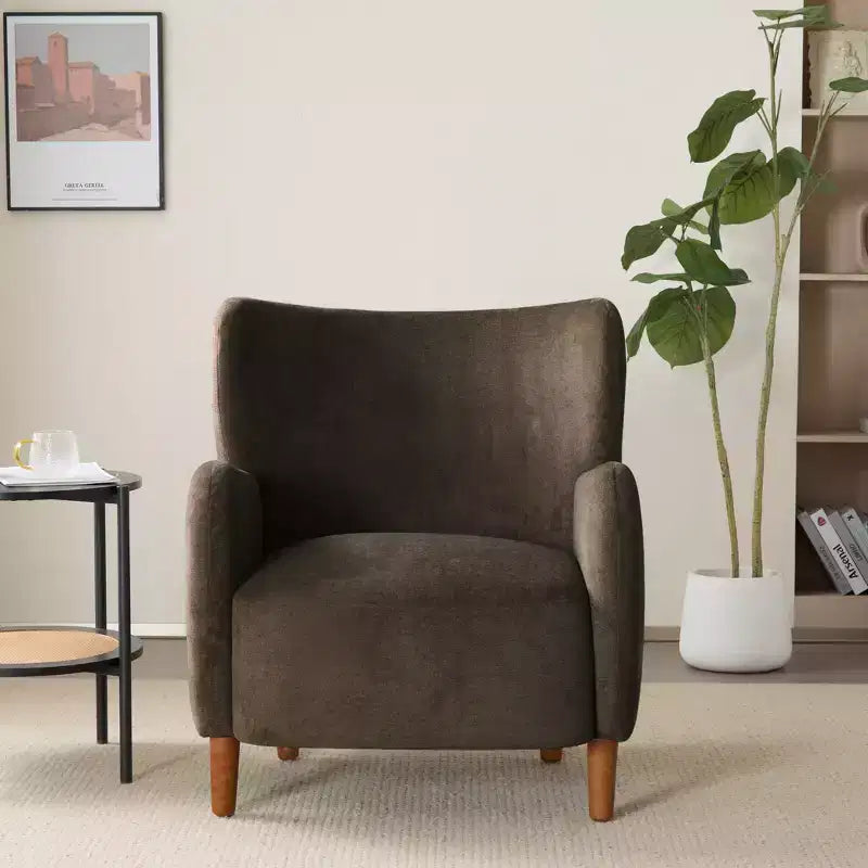 Fauteuils d'appoint d'intérieur à dossier haut et revêtement en velours