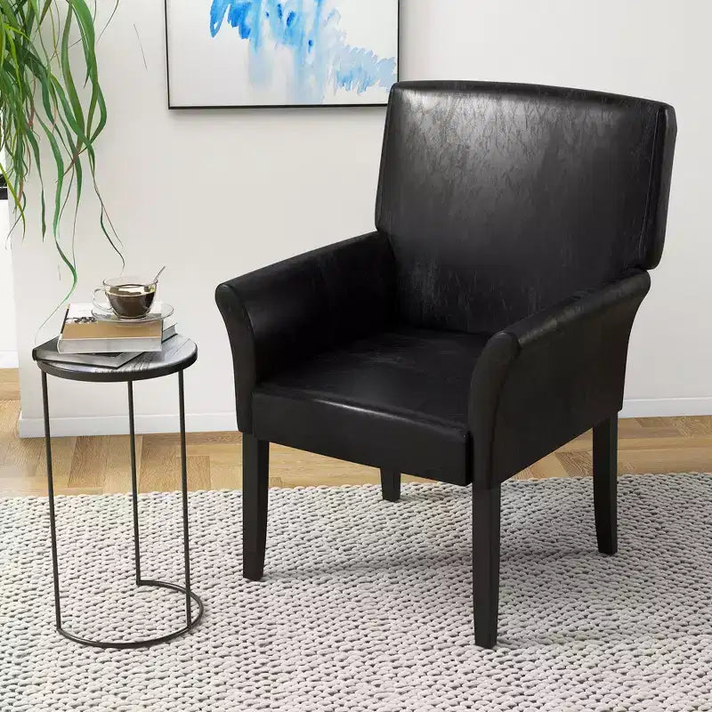 Chaise visiteur exécutive en similicuir PU avec accoudoirs et rembourrage