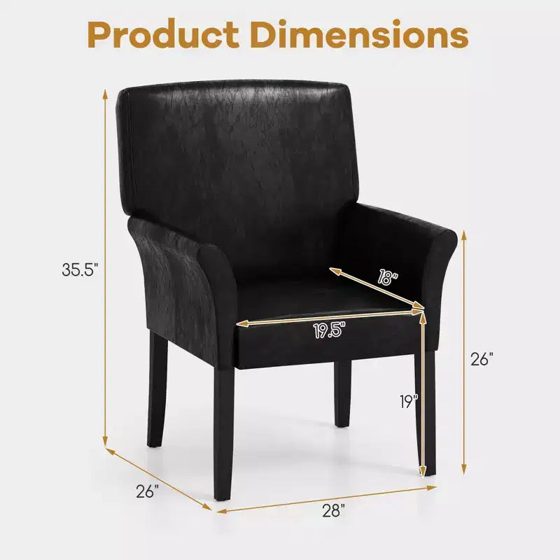Chaise visiteur exécutive en similicuir PU avec accoudoirs et rembourrage