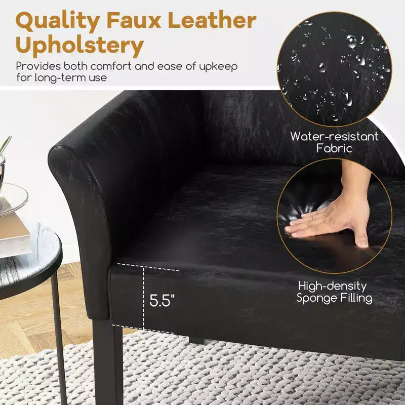 Chaise visiteur exécutive en similicuir PU avec accoudoirs et rembourrage