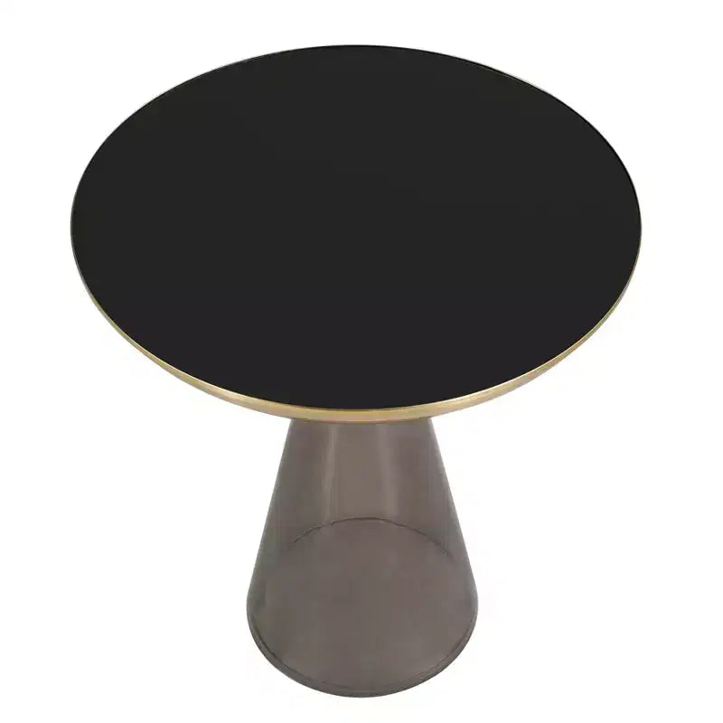 Table d'appoint en verre avec cadre en fer Table d'appoint moderne pour salon, chambre, bureau, lounge, intérieur, décor contemporain