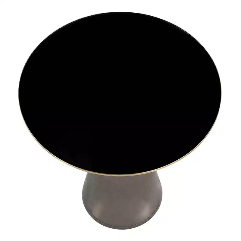 Table d'appoint en verre avec cadre en fer Table d'appoint moderne pour salon, chambre, bureau, lounge, intérieur, décor contemporain