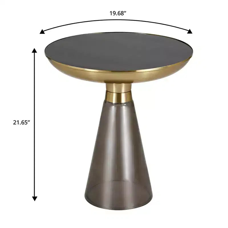 Table d'appoint en verre avec cadre en fer Table d'appoint moderne pour salon, chambre, bureau, lounge, intérieur, décor contemporain