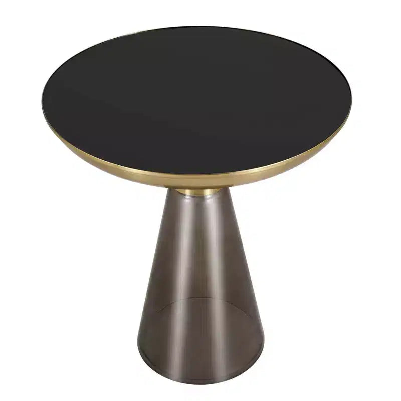 Table d'appoint en verre avec cadre en fer Table d'appoint moderne pour salon, chambre, bureau, lounge, intérieur, décor contemporain