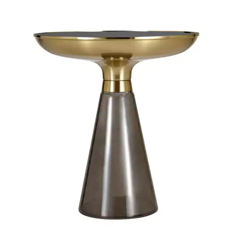 Table d'appoint en verre avec cadre en fer Table d'appoint moderne pour salon, chambre, bureau, lounge, intérieur, décor contemporain