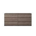 HomeStock 6.14 in.H Particle Board Horizontal Dressers with 6 - Drawers in Beige Finish