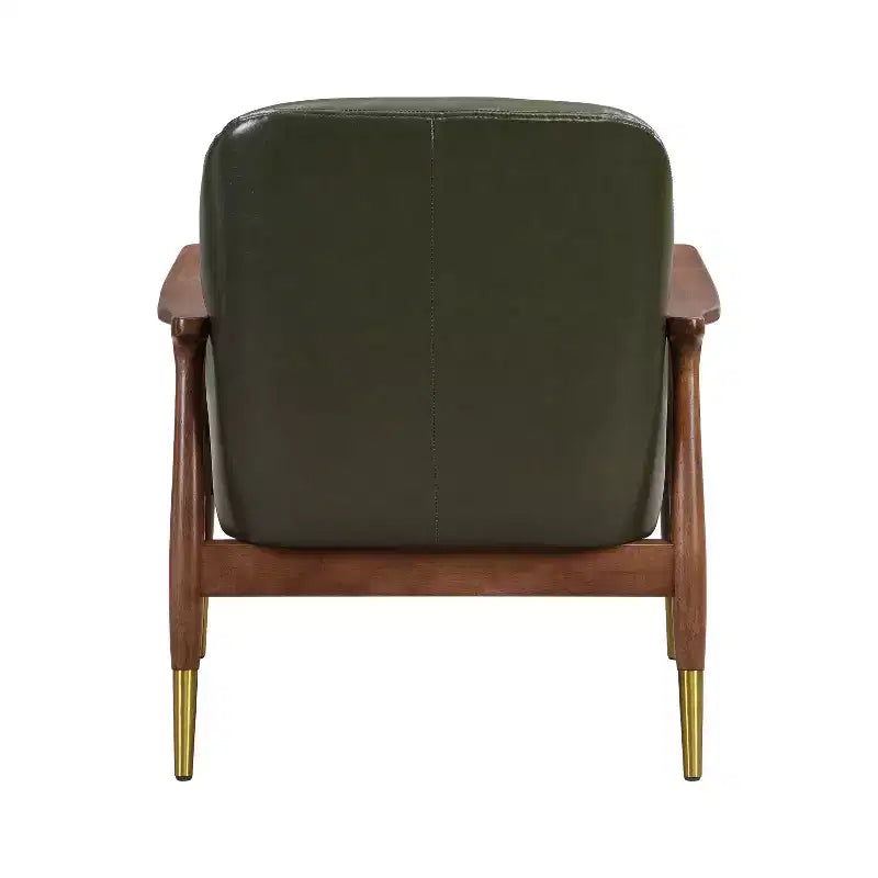 Fauteuils d'appoint modernes en similicuir et bois (lot de 2)
