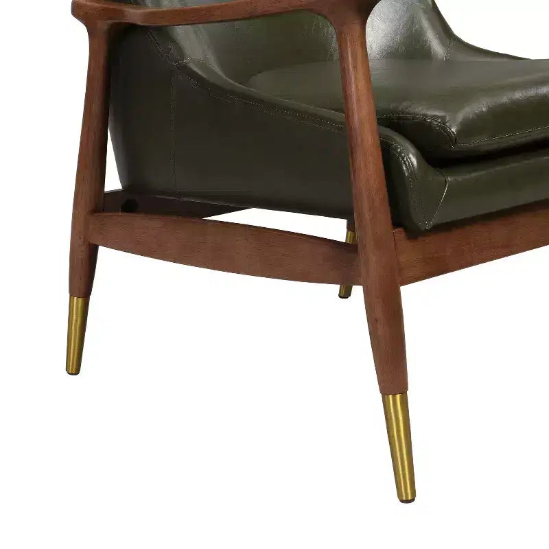Fauteuils d'appoint modernes en similicuir et bois (lot de 2)