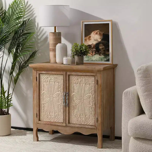 Heynemo 2-Door Storage Cabinet, Accent Buffet Server Cabinet, Kitchen Sideboard Cabinet, Wood Cabinet Organizer for Living Room