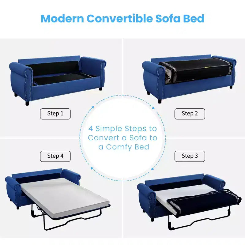 Canapé-lit convertible, canapé-lit double avec matelas en mousse à mémoire de forme