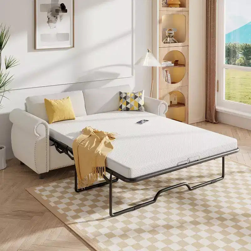 Canapé-lit convertible, canapé-lit double avec matelas en mousse à mémoire de forme