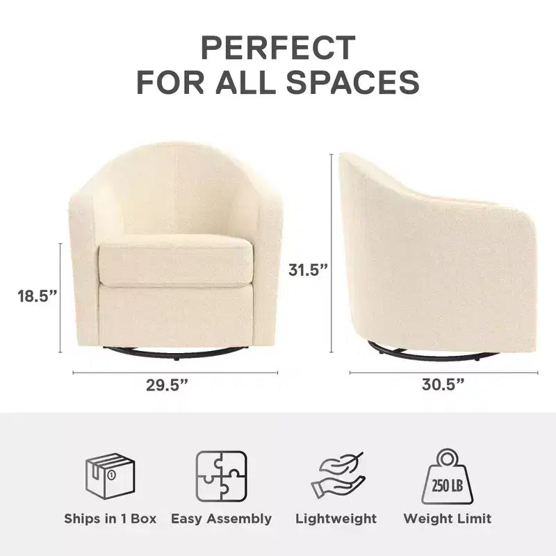 Fauteuil d'appoint incurvé pivotant Gentle