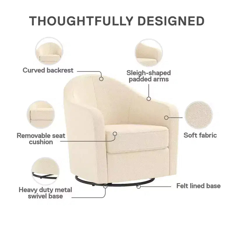 Fauteuil d'appoint incurvé pivotant Gentle