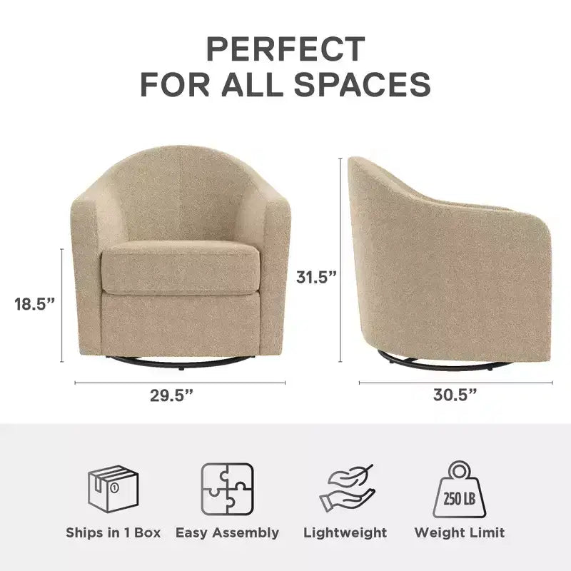 Fauteuil d'appoint incurvé pivotant Gentle