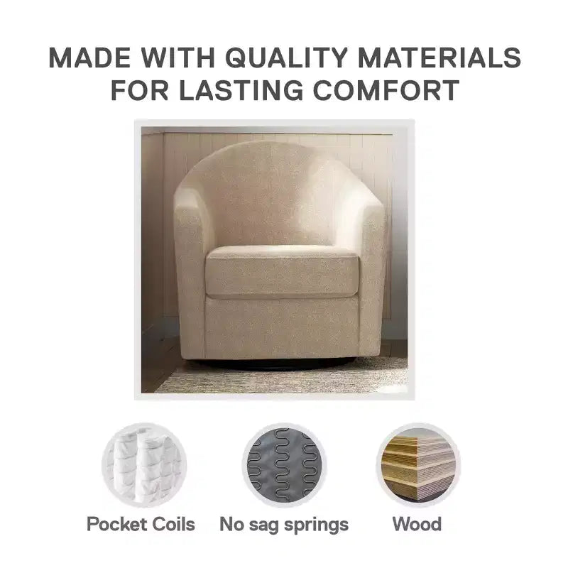 Fauteuil d'appoint incurvé pivotant Gentle