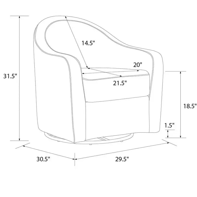 Fauteuil d'appoint incurvé pivotant Gentle