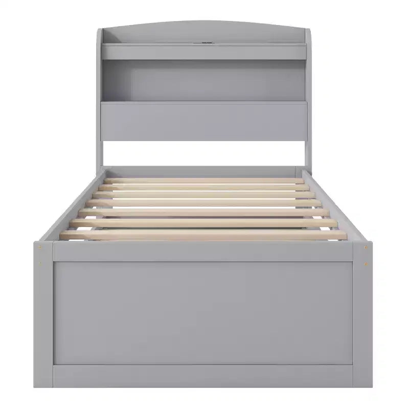 Lit plateforme Twin XL avec rangement et tête de lit LED, station de charge, lit gigogne simple et 2 tiroirs