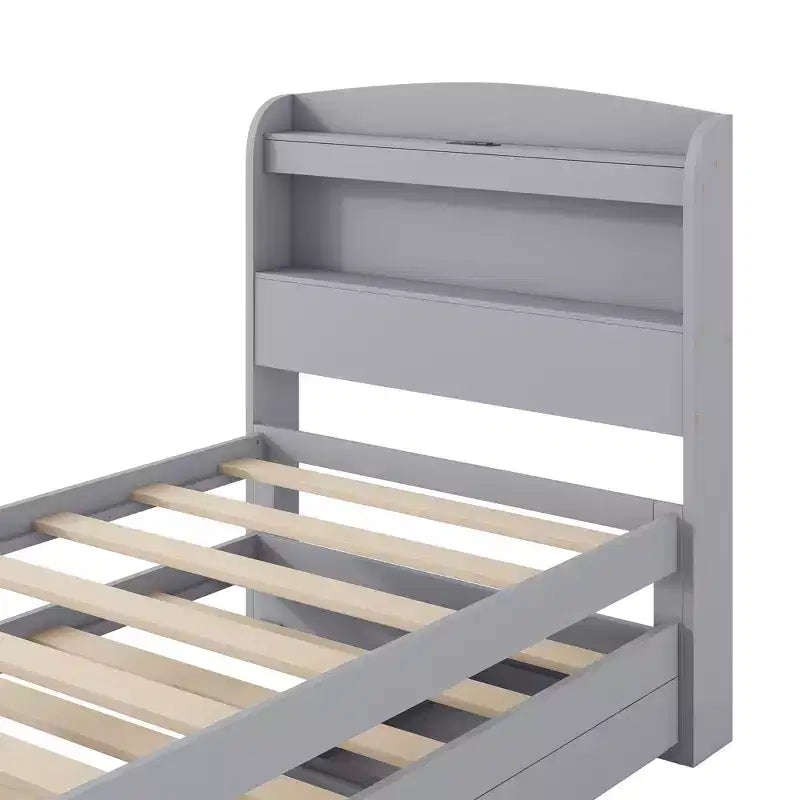 Lit plateforme Twin XL avec rangement et tête de lit LED, station de charge, lit gigogne simple et 2 tiroirs