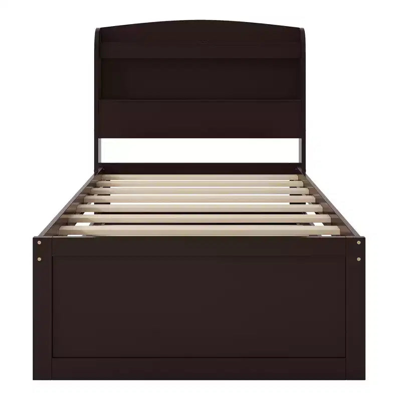 Lit plateforme Twin XL avec rangement et tête de lit LED, station de charge, lit gigogne simple et 2 tiroirs