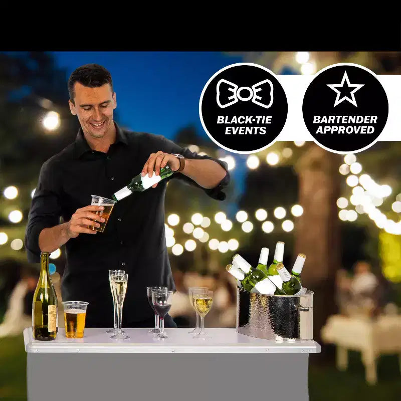 Table de bar portable pour événements - Station de bar mobile pop-up avec étui de transport de voyage