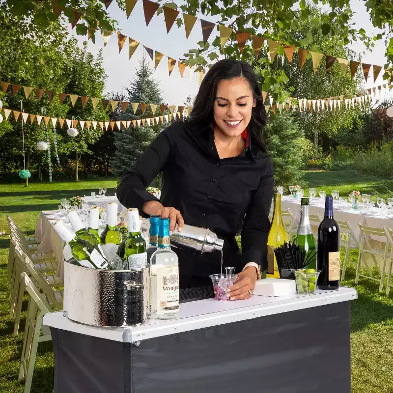 Table de bar portable pour événements - Station de bar mobile pop-up avec étui de transport de voyage