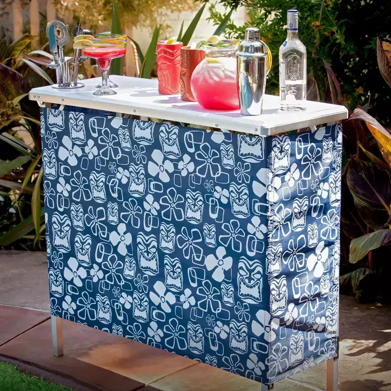 Table de bar portable pour événements - Station de bar mobile pop-up avec étui de transport de voyage