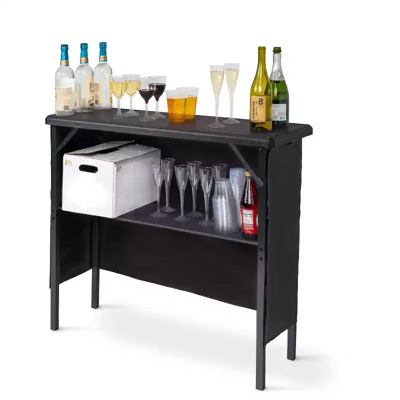 Table de bar portable pour événements - Station de bar mobile pop-up avec étui de transport de voyage