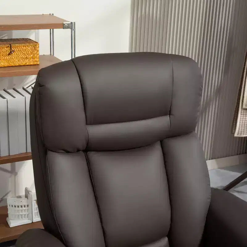 Fauteuil inclinable pivotant avec ottoman, fauteuil inclinable rembourré en cuir PU avec repose-pieds, pour salon, chambre, bureau