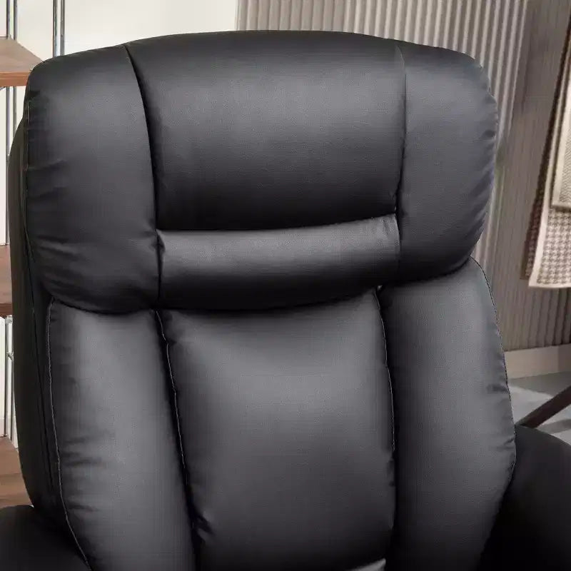 Fauteuil inclinable pivotant avec ottoman, fauteuil inclinable rembourré en cuir PU avec repose-pieds, pour salon, chambre, bureau