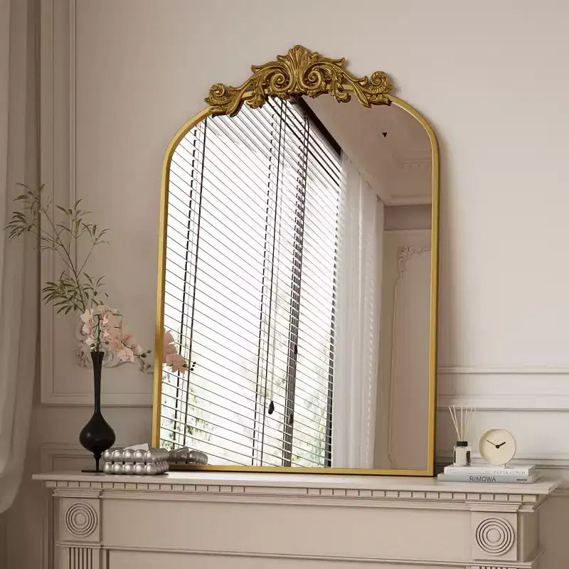 Miroirs de salle de bain à dessus arqué 24x36, Noir