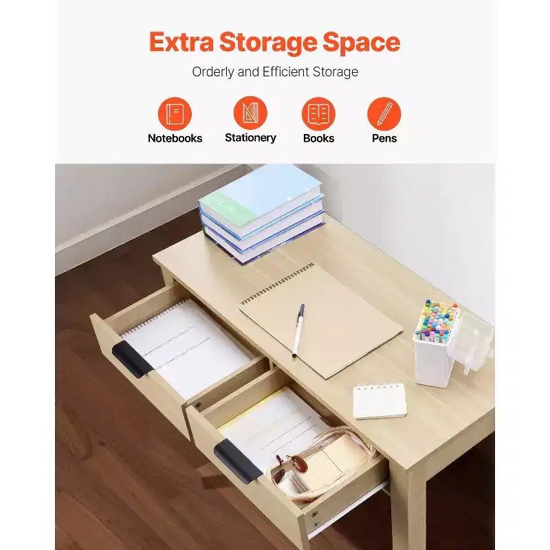 Bureau d'étude pour enfants avec deux tiroirs pour chambre à coucher Aspect bois compact