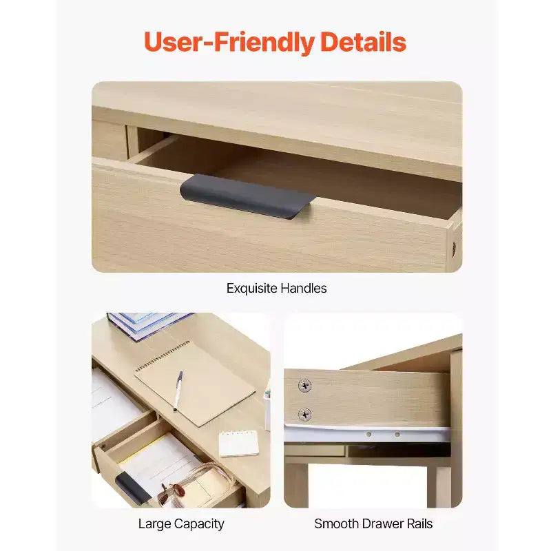 Bureau d'étude pour enfants avec deux tiroirs pour chambre à coucher Aspect bois compact