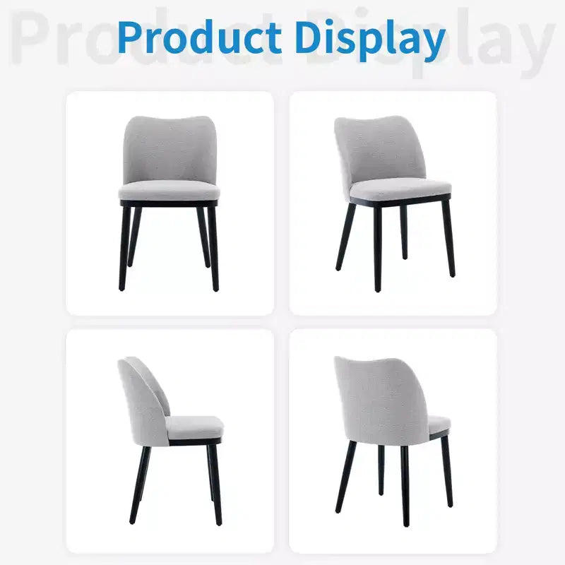 Lot de 2 chaises de salle à manger modernes rembourrées en tissu, assise rembourrée et pieds en bois robustes, assise confortable pour cuisine, restaurant, salon