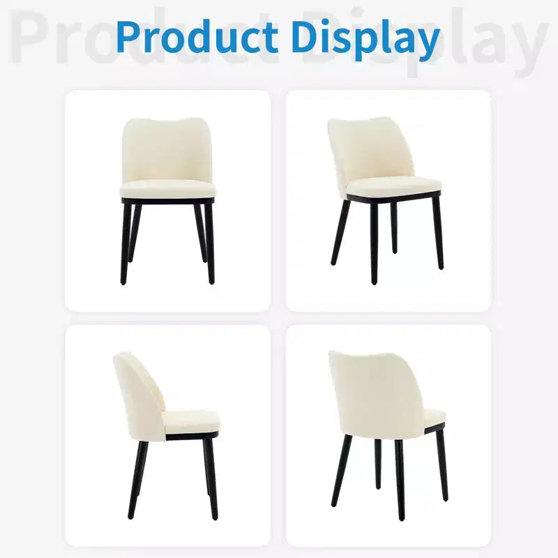 Lot de 2 chaises de salle à manger modernes rembourrées en tissu, assise rembourrée et pieds en bois robustes, assise confortable pour cuisine, restaurant, salon