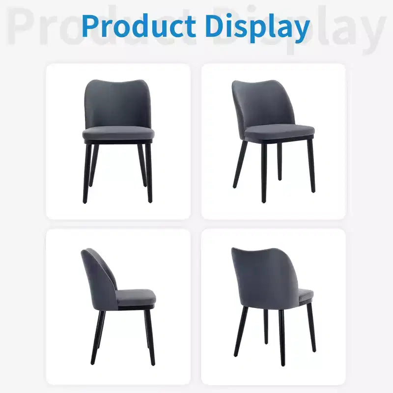 Lot de 2 chaises de salle à manger modernes rembourrées en tissu, assise rembourrée et pieds en bois robustes, assise confortable pour cuisine, restaurant, salon