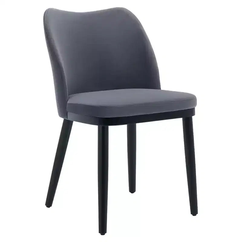 Lot de 2 chaises de salle à manger modernes rembourrées en tissu, assise rembourrée et pieds en bois robustes, assise confortable pour cuisine, restaurant, salon