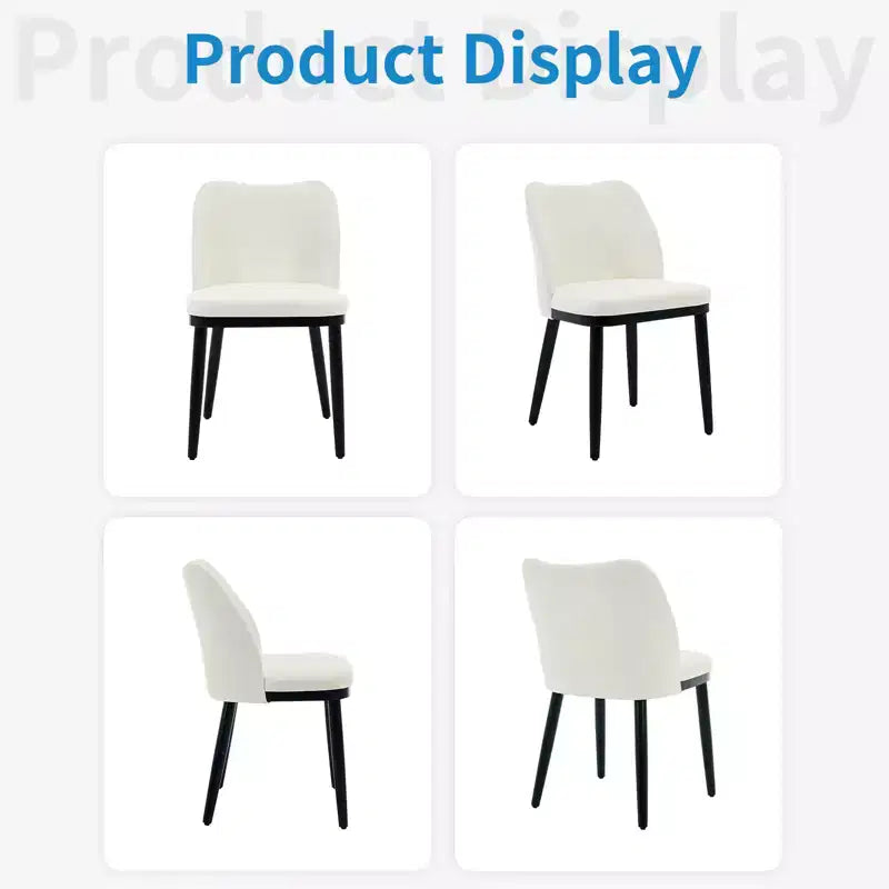 Lot de 2 chaises de salle à manger modernes rembourrées en tissu, assise rembourrée et pieds en bois robustes, assise confortable pour cuisine, restaurant, salon